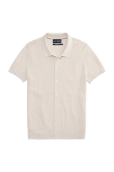 Tech Linen Button Up Sweater Polo