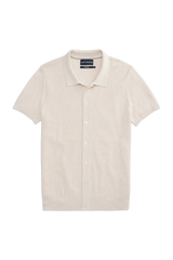 Tech Linen Button Up Sweater Polo