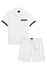 Terry Cloth Polo + Shorts Set