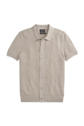 Tech Linen Button Up Sweater Polo