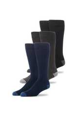 3-Pack SILVER Extended Crew Dress Sock