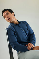 SILVER Jersey Button Up