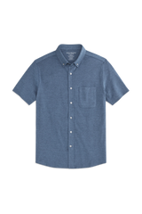 SILVER Pique Short Sleeve Button Up