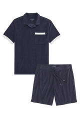 Terry Cloth Polo + Shorts Set