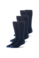 3-Pack SILVER Extended Crew Dress Sock