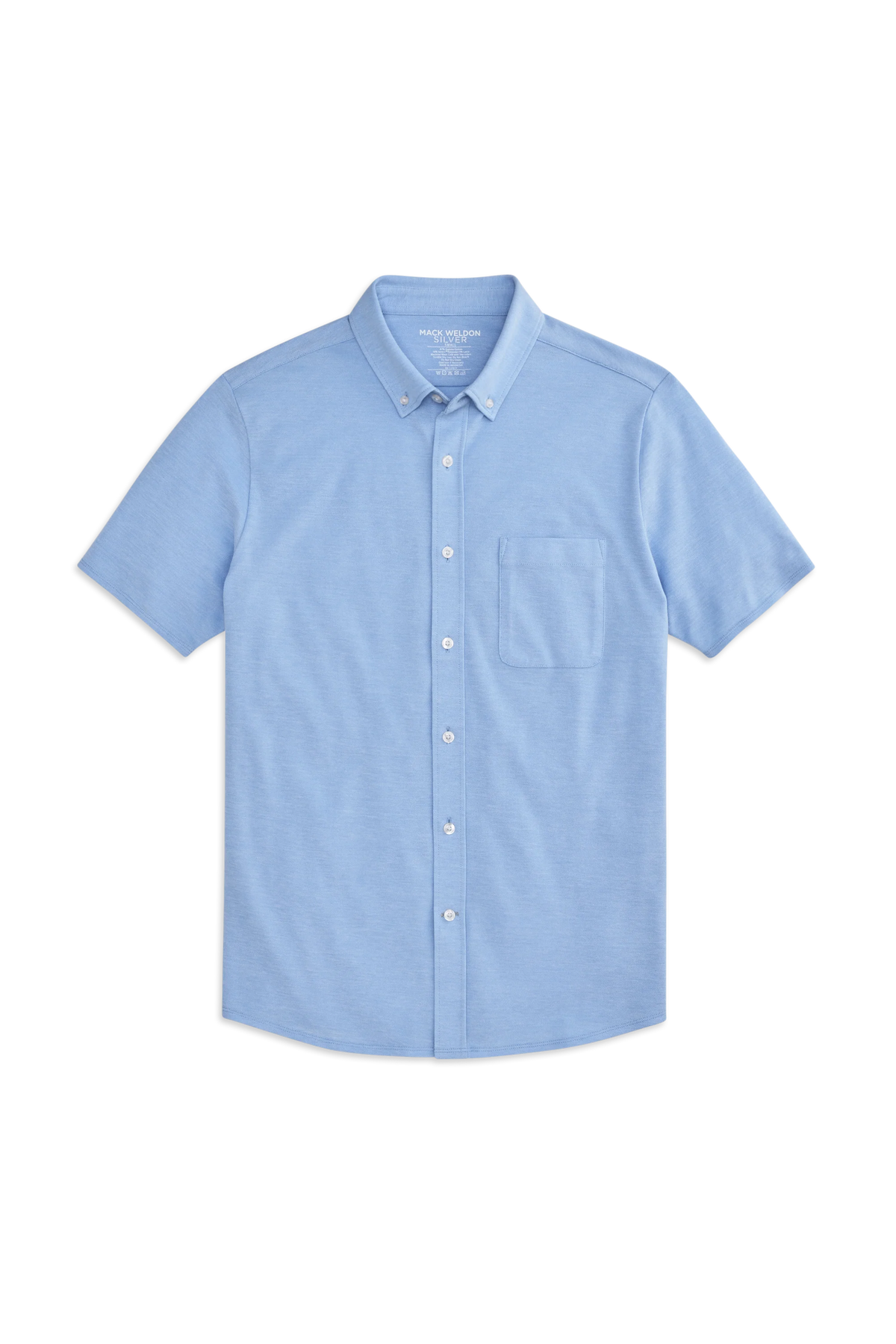 SILVER Pique Short Sleeve Button Up
