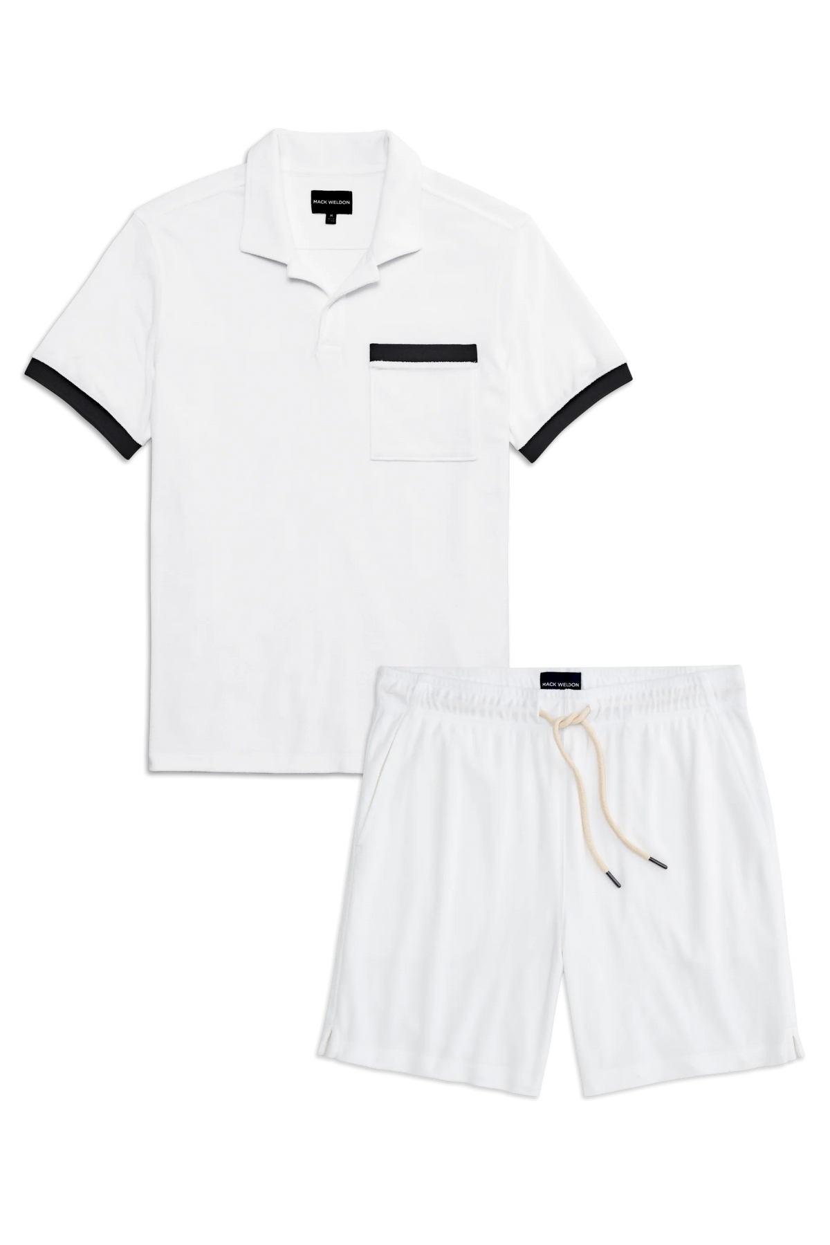 Terry Cloth Polo + Shorts Set