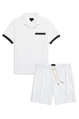 Terry Cloth Polo + Shorts Set