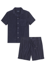 Terry Cloth Button Up + Shorts Set