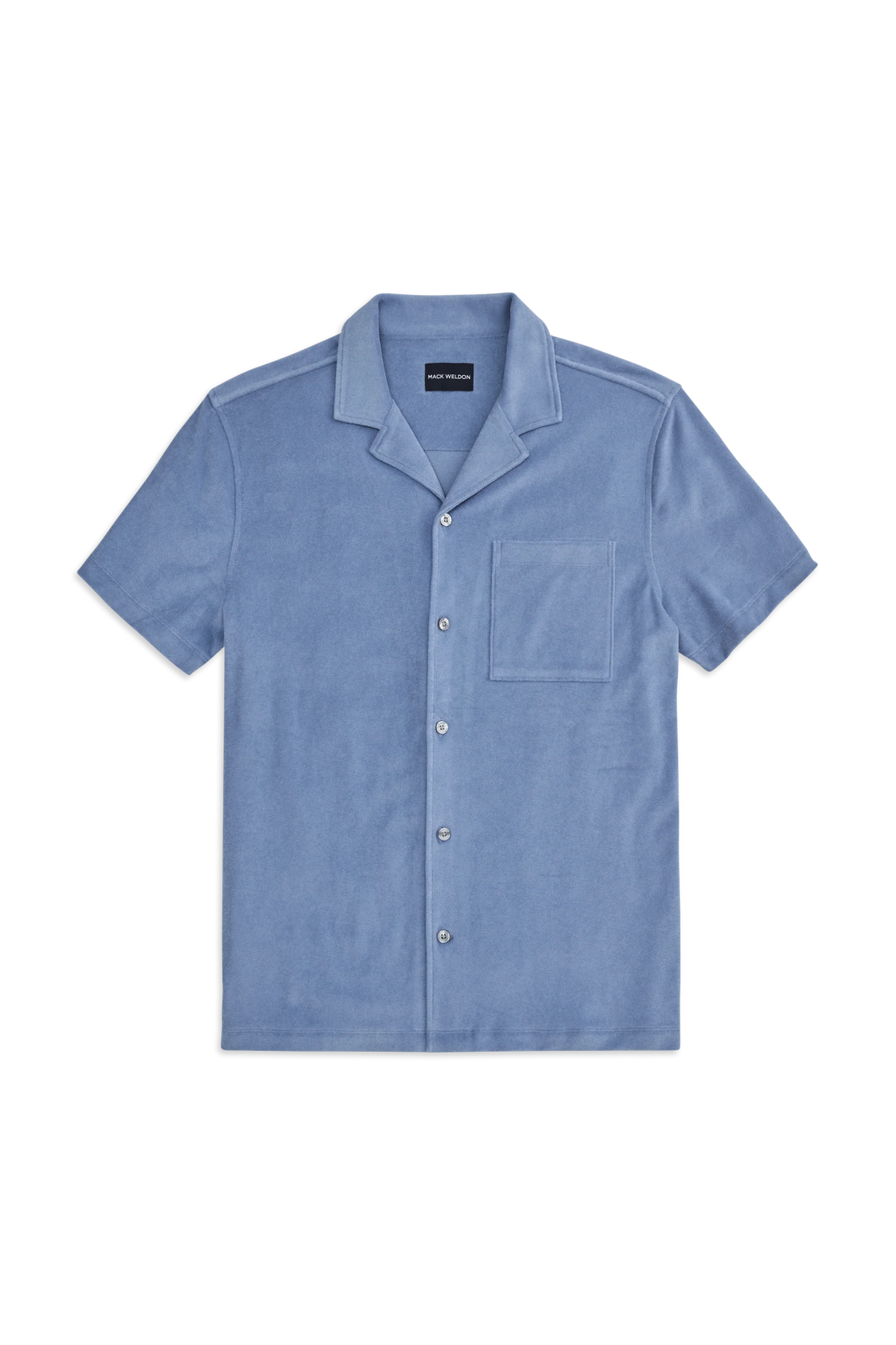 Terry Cloth Short Sleeve Button Up