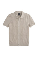 Tech Linen Button Up Sweater Polo