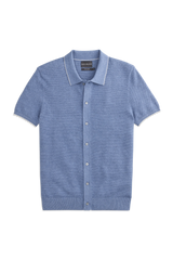Tech Linen Button Up Sweater Polo
