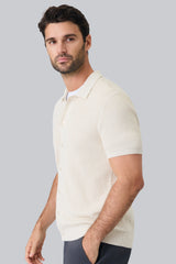 Tech Linen Button Up Sweater Polo