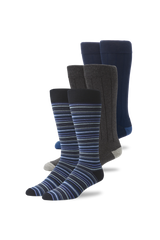 3-Pack SILVER Extended Crew Dress Sock