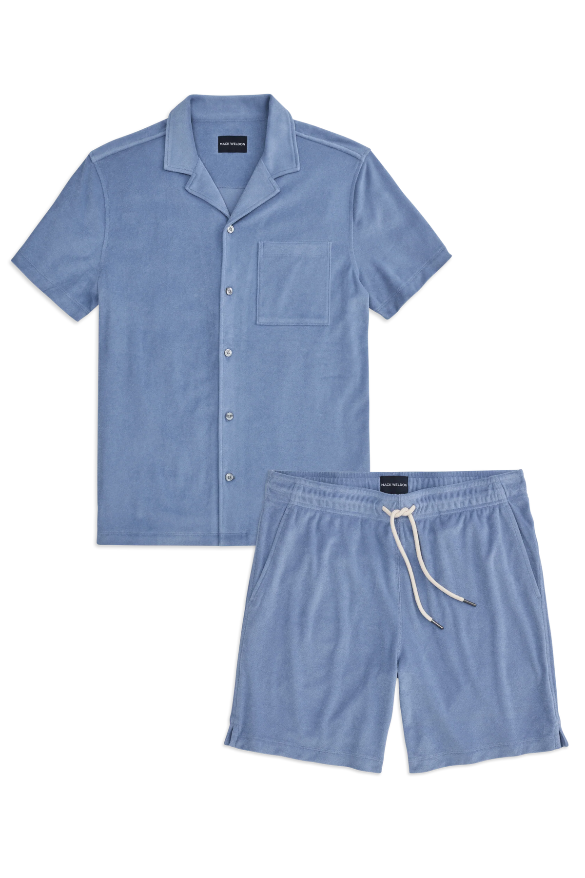 Terry Cloth Button Up + Shorts Set
